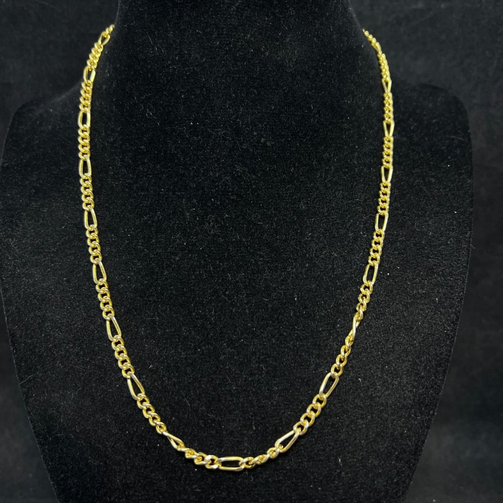 Vintage Gold Tone Figaro Necklace 18" (4170)